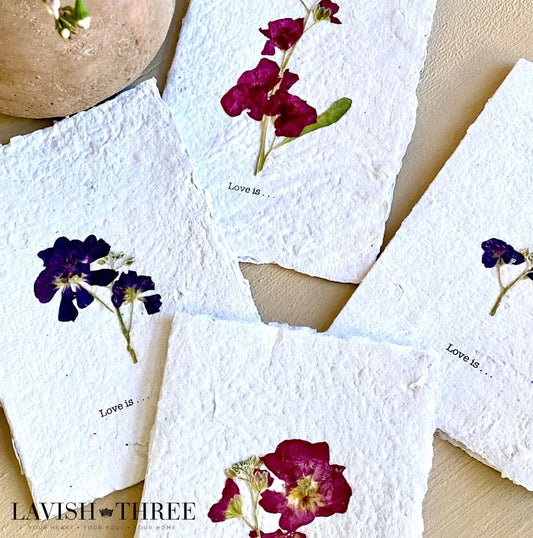 Love Is... Blush and Berry Card Set of 4