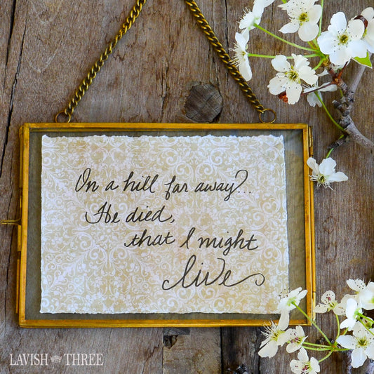 5x7 Heirloom brass and glass vintage style hinged hanging frame