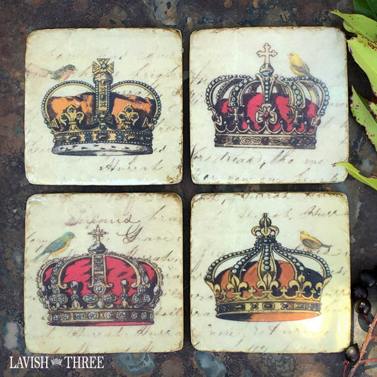Crown coasters with bird Lavish three 3