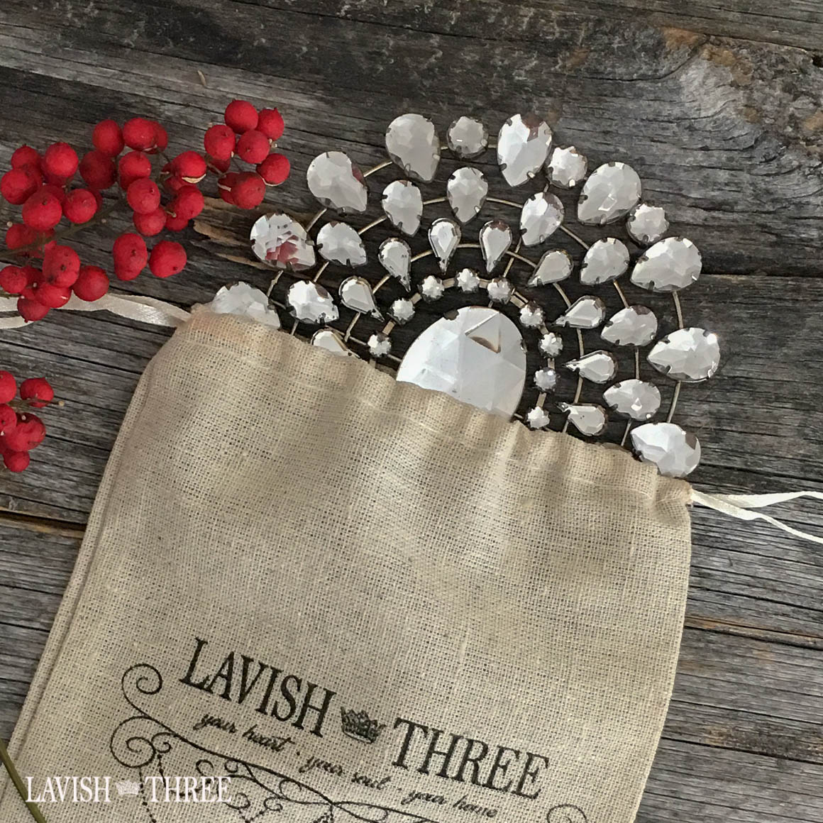 Large oval crystal lavish christmas ornament Lavish three 3