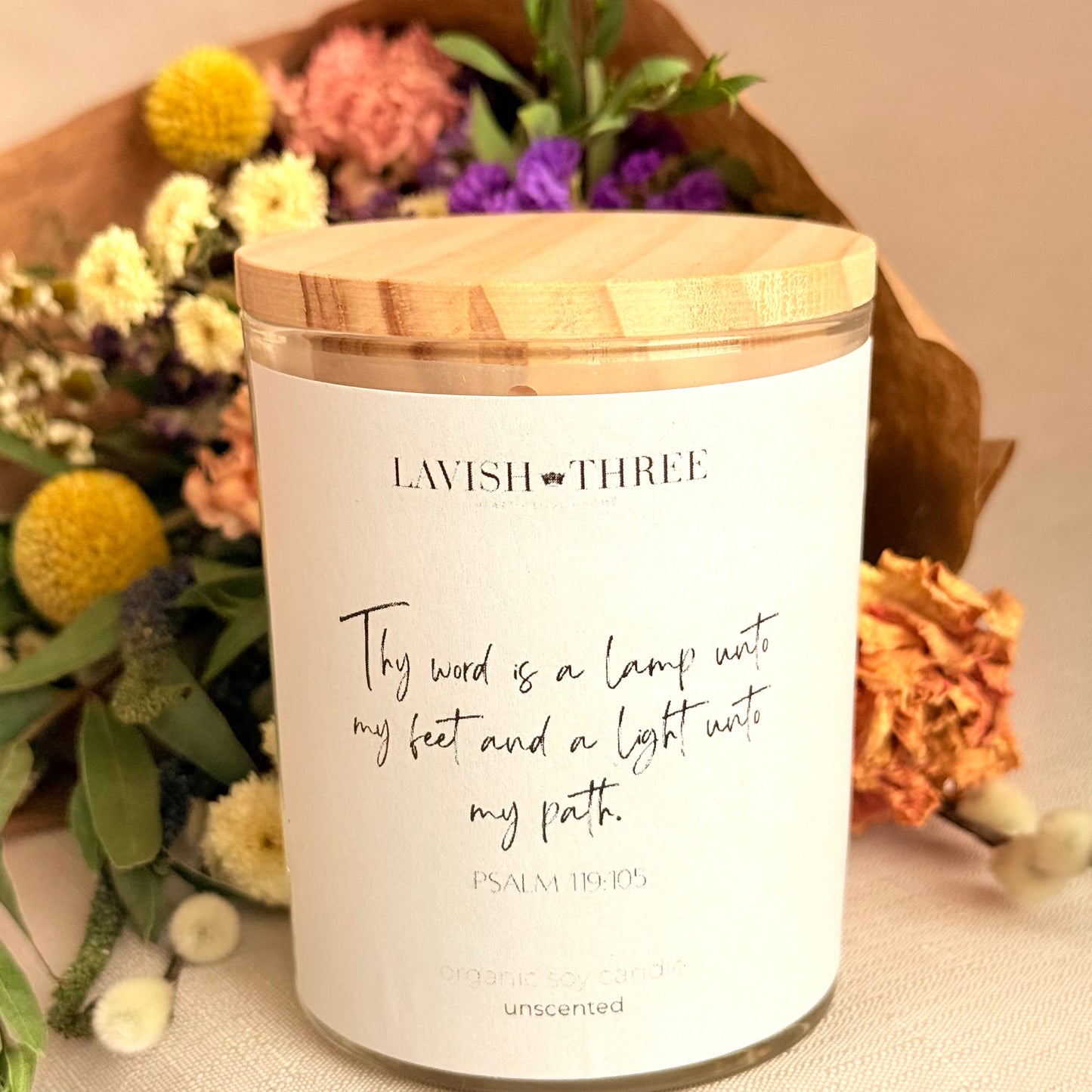 Candle Light + Floral Gift Set