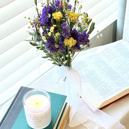Candle Light + Floral Gift Set
