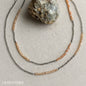 long orange coral silver crystal beaded gem necklace, Lavish Three