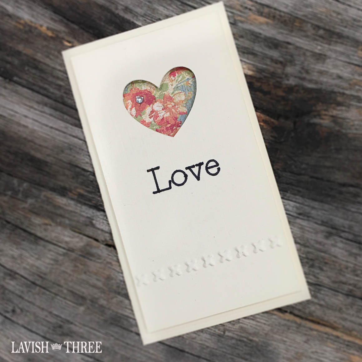 Embossed Love note heart cards with envelopes by Penny Thomas, Lavish Three 3