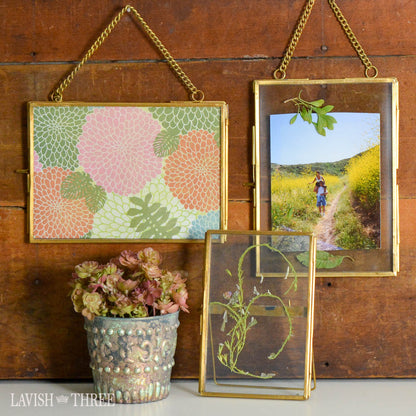 Heirloom collection brass and glass vintage style frame