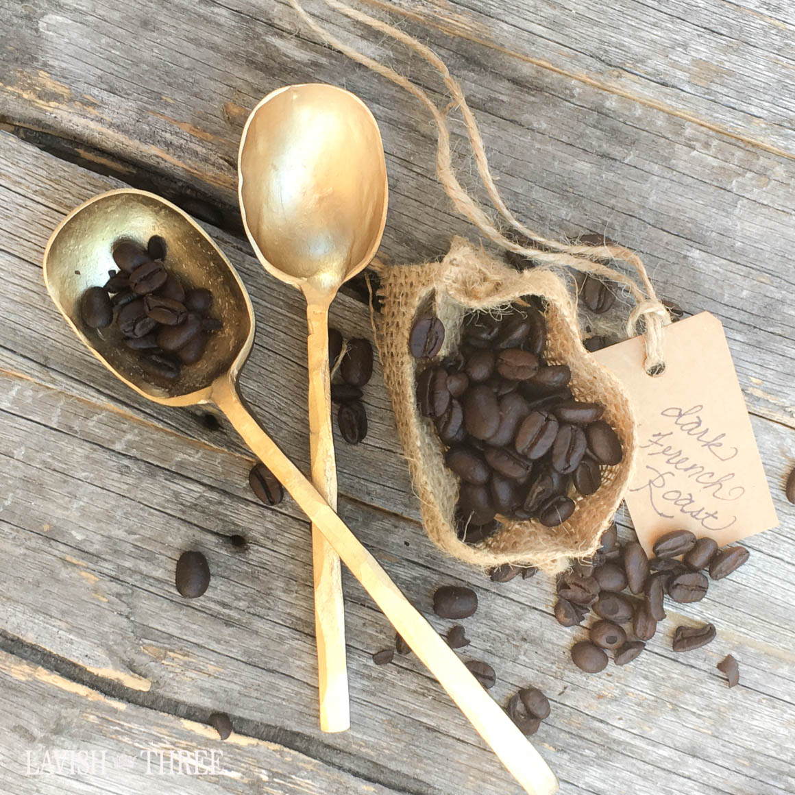 The "Perfectly Paired Scoops" ~ set of 2 brass spoons / large + medium