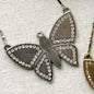 silver or gold large butterfly short necklace with crystals, Lavish Three 3