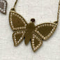 silver or gold large butterfly short necklace with crystals, Lavish Three 3