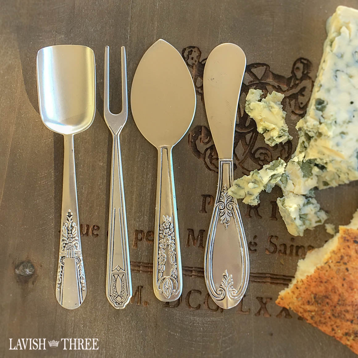 Cheese knives zinc alloy appetizer serving utensil set Lavish Three 3
