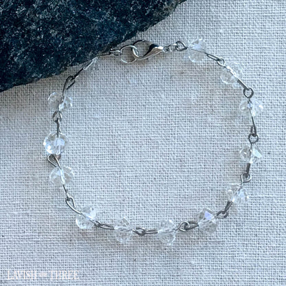 silver and crystal bead one of a kind bracelet Lavish three 3
