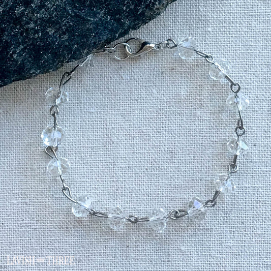 silver and crystal bead one of a kind bracelet Lavish three 3
