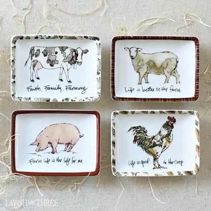Faith, Family, Farming ~ mini stoneware plate set