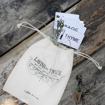 Garden lovers dream gift. Shabby chic herb stakes. Lavish Three 3 
