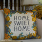 Home Sweet Home large square decorative throw pillow with florals