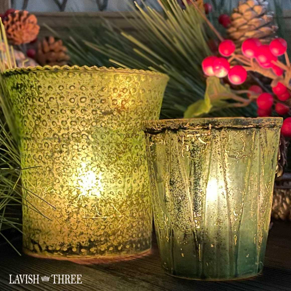 "Emerald Vintage" votive set