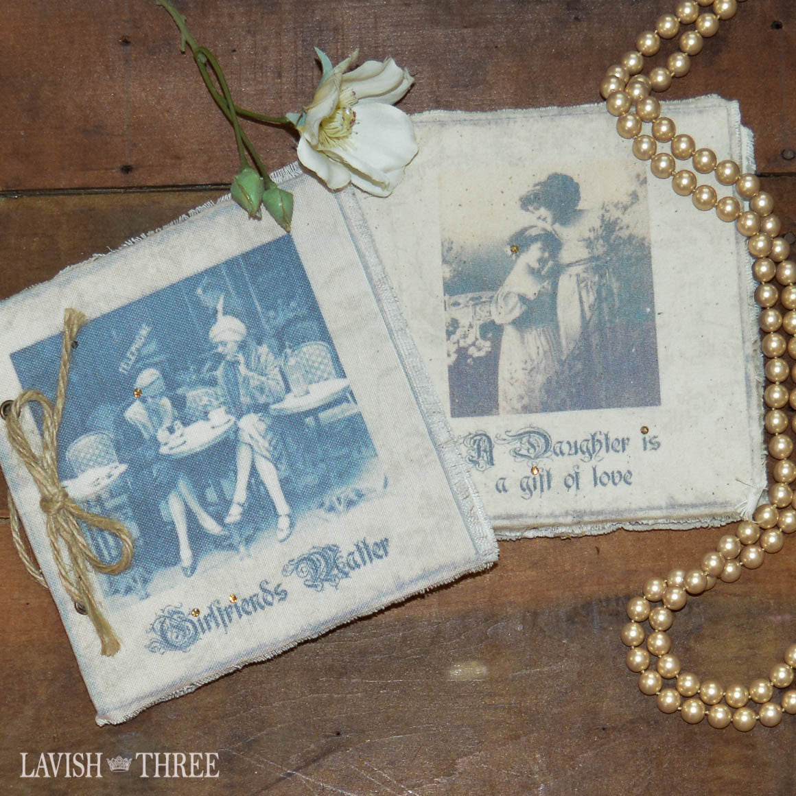 Parisian inspired journals; Girlfriends Matter and A Daughter is a Gift of Love.