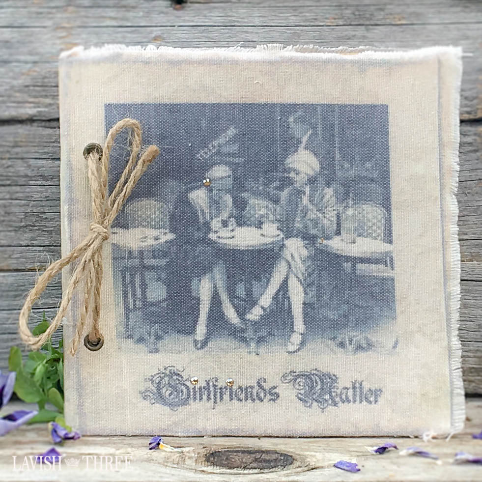 Parisian vintage fabric photo or journal Girlfriends Matter