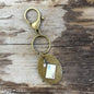 Antique brass keychain keyring postcard lavish three 3