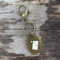 Antique brass keychain keyring postcard lavish three 3