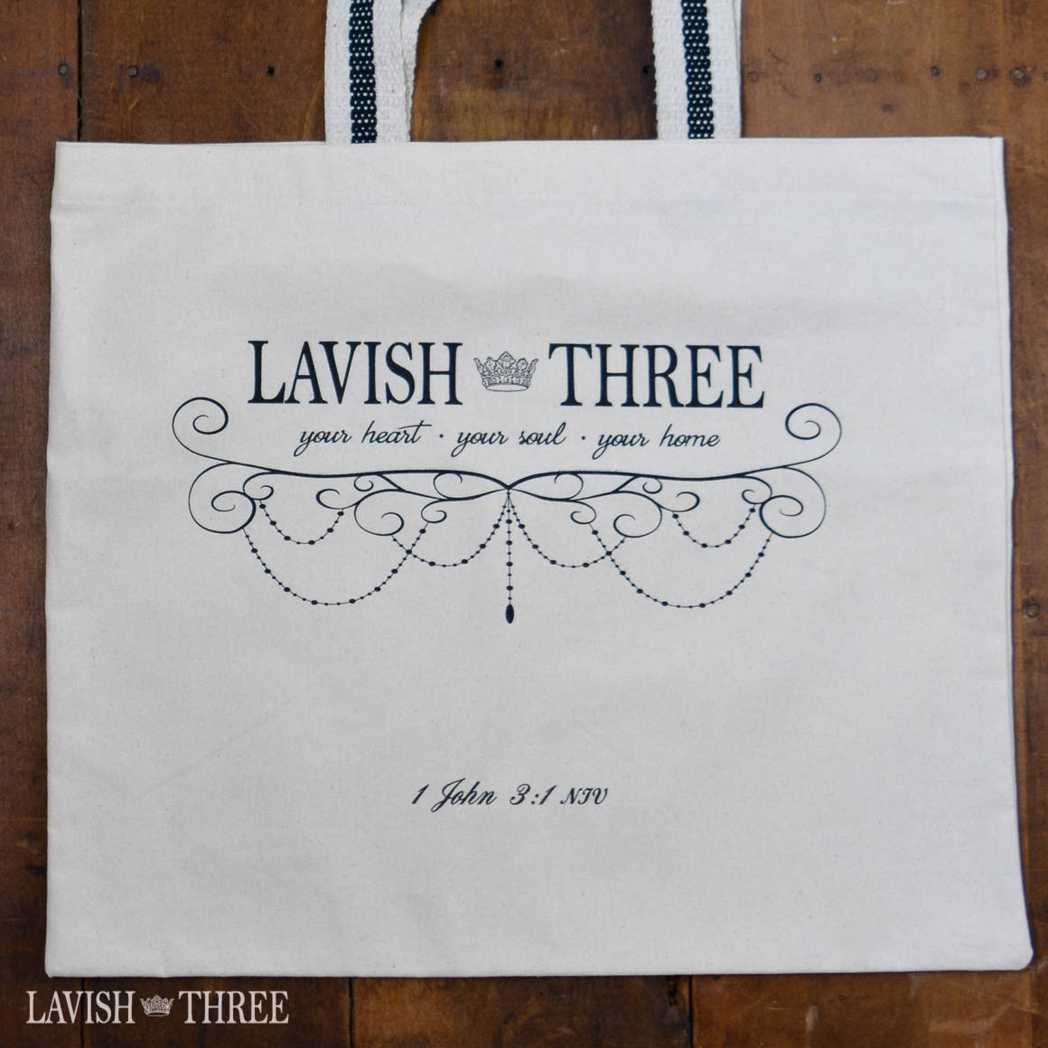Lavish Three 3 large signature tote carryall cavas utility bag