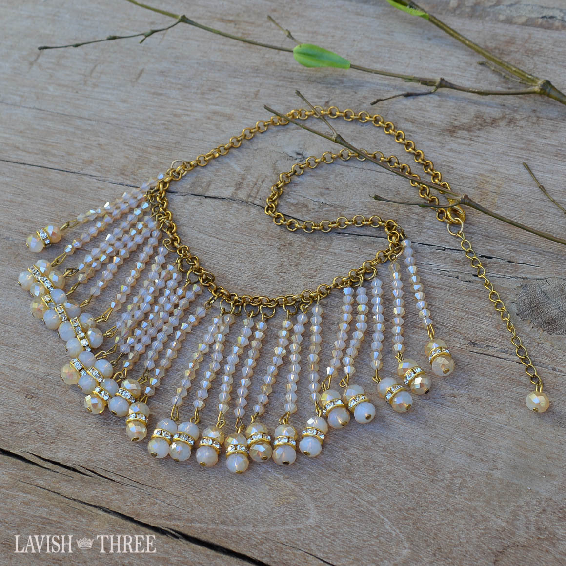 Beaded Bliss multi-cascading crystal statement necklace Lavish three 3