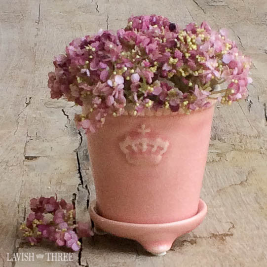 Mini crown embossed porcelain vase or candle holder planter pot