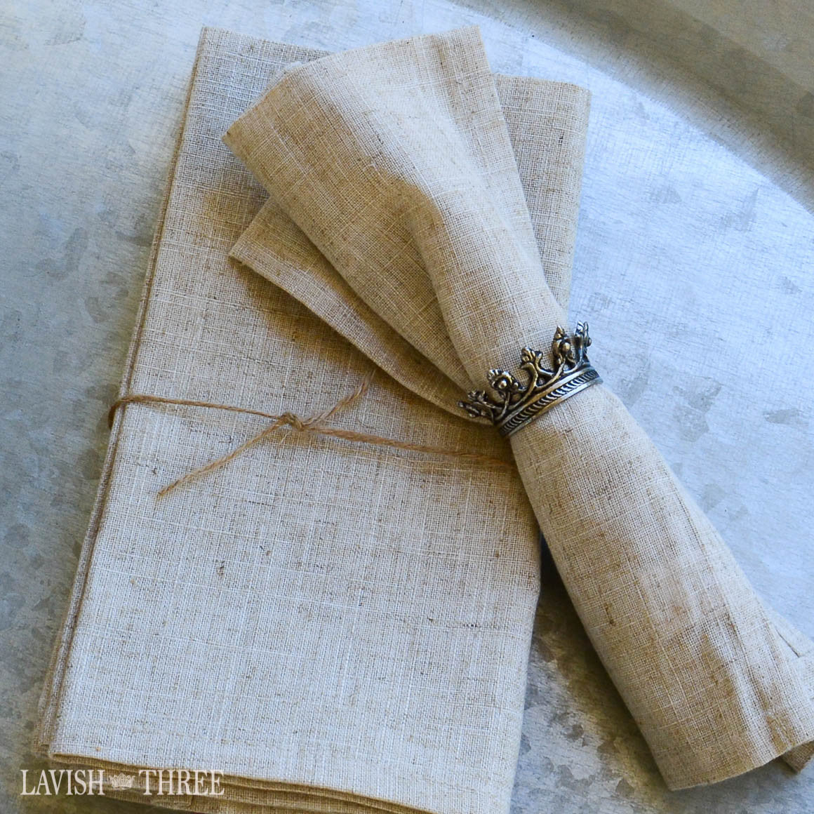 large neutral color cloth dinner napkins lightly linen 