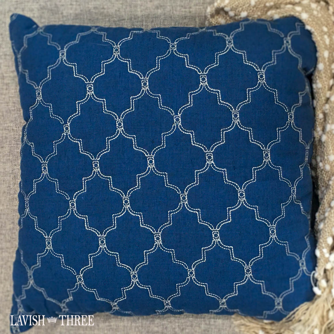 nautical blue navy accent throw pillow lavish three 3