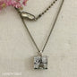 Paris eiffel tower scrabble piece charm on burnished gold chain with crystal Lavish three 3