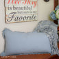 Slate blue linen-like oblong pillow with fringe