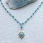Silver turquoise bead necklace with charm pendant one of a kind jewelry lavish three 3
