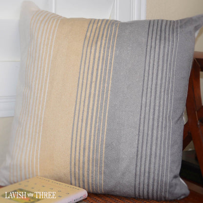 yellow gray striped hombre accent decorative throw pillow lavish three 3