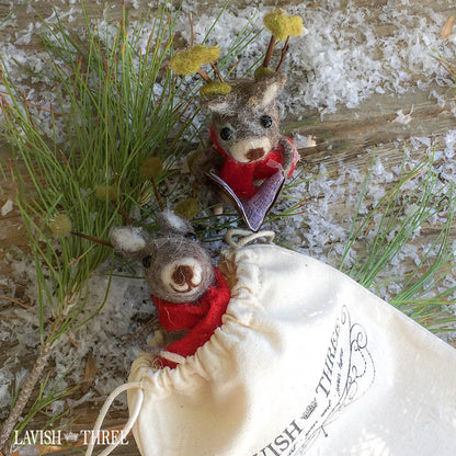 felted deer caroling ornament craft lavish three 3