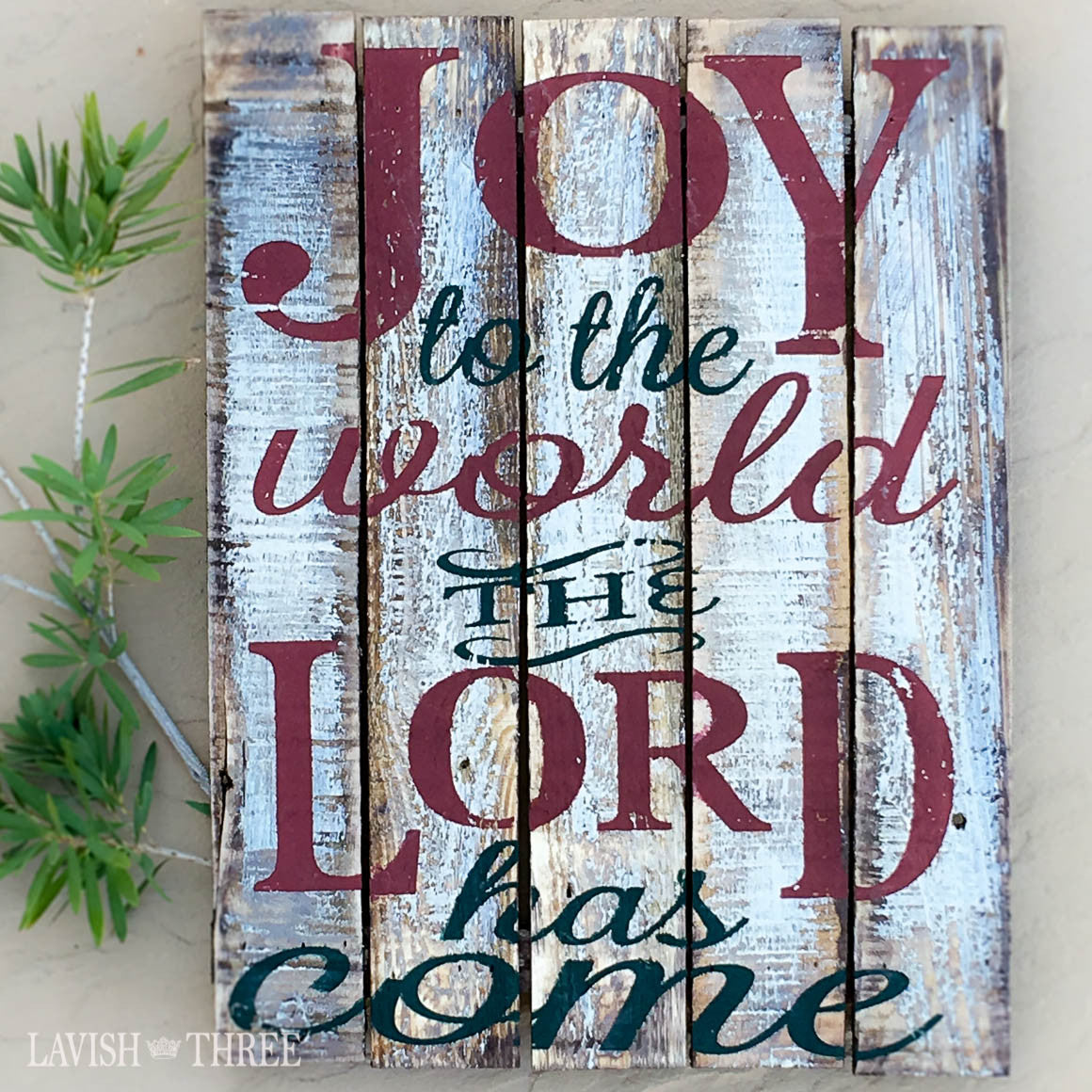 Joy to the world the Lord has come painted wood wall art sign