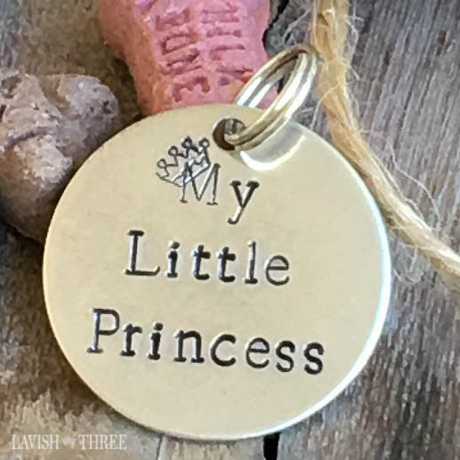 My little princess dog or cat loverspet tag in hand stamped nickel