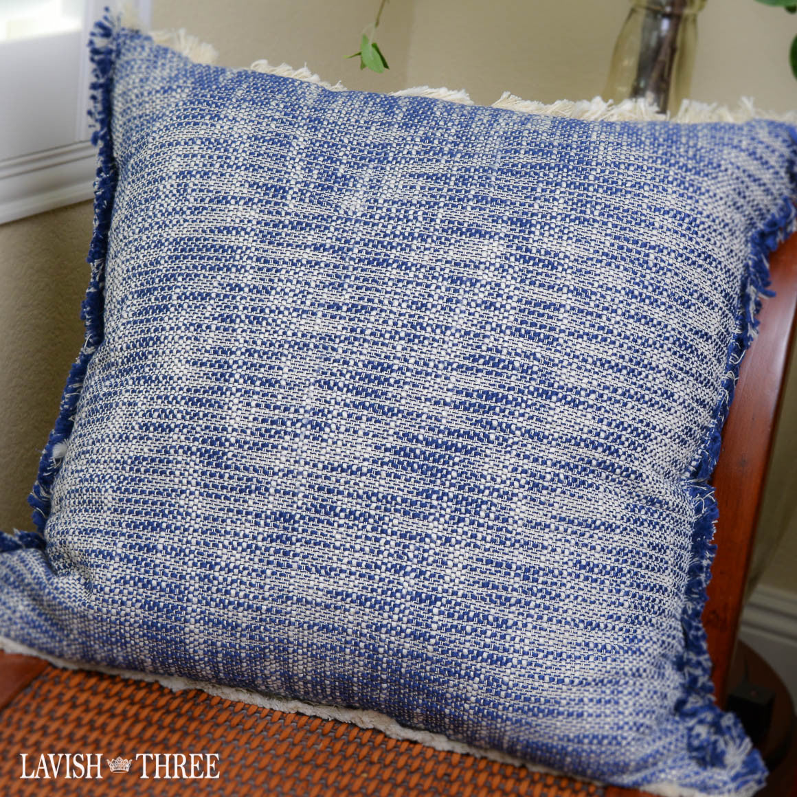Royal blue crab nautical beach cottage coastal decor throw pillow Lavish three 3