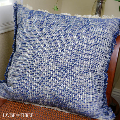 Royal blue crab nautical beach cottage coastal decor throw pillow Lavish three 3